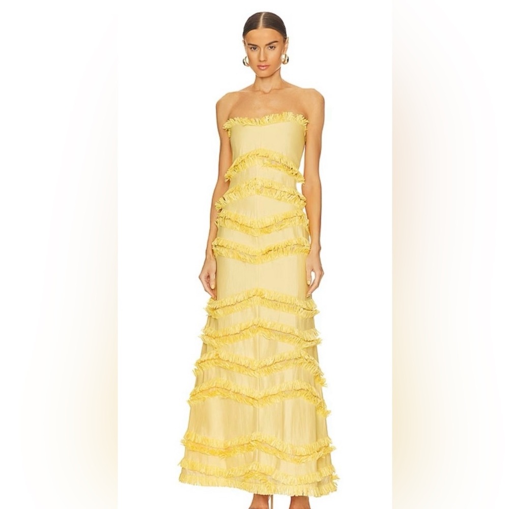 Alexis yellow ruffle gown